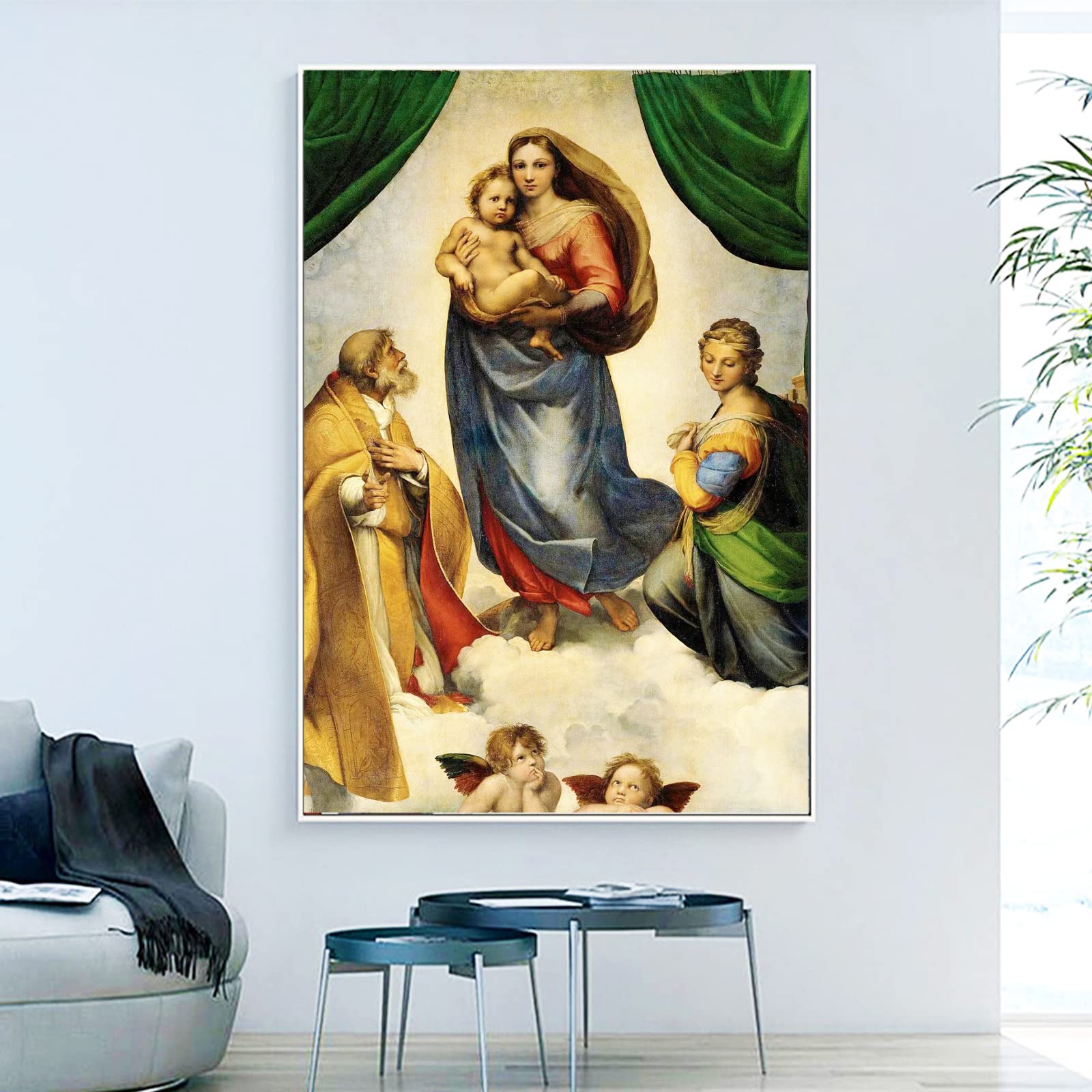 ZZPT Raphael Canvas Wall Art - The Sistine Madonna Poster Prints